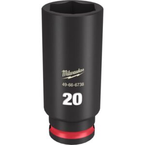 Milwaukee Shockwave 20 mm X 3/8 in. drive Metric 6 Point Deep Impact Socket