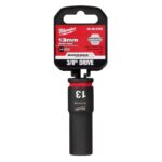 Milwaukee Shockwave 13 mm X 3/8 in. drive Metric 6 Point Deep Impact Socket
