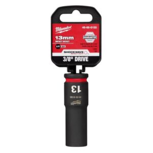 Milwaukee Shockwave 13 mm X 3/8 in. drive Metric 6 Point Deep Impact Socket