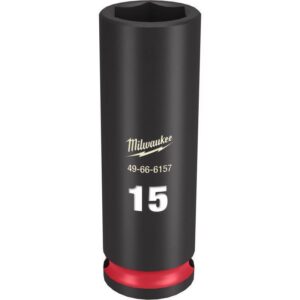 Milwaukee Shockwave 15 mm X 3/8 in. drive Metric 6 Point Deep Impact Socket - Image 2