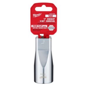 Milwaukee 1 in. X 1/2 in. drive SAE 6 Point Deep Socket