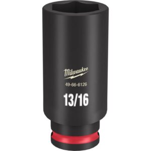 Milwaukee SHOCKWAVE 13/16 in. X 3/8 in. drive SAE 6 Point Deep Impact Socket
