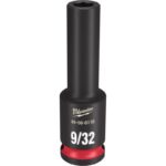 Milwaukee Shockwave 9/32 in. X 3/8 in. drive SAE 6 Point Deep Impact Socket