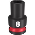 Milwaukee Shockwave 8 mm X 3/8 in. drive Metric 6 Point Standard Impact Socket
