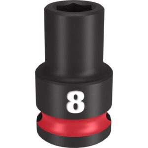 Milwaukee Shockwave 8 mm X 3/8 in. drive Metric 6 Point Standard Impact Socket
