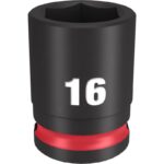 Milwaukee Shockwave 16 mm X 3/8 in. drive Metric 6 Point Standard Impact Socket