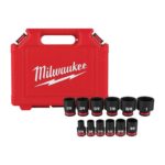Milwaukee Shockwave 3/8 in. drive SAE 6 Point Standard Impact Rated Shallow Socket Set 12 pc