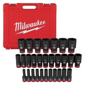 Milwaukee Shockwave 1/2 in. drive Metric 6 Point Impact Rated Deep Socket Set