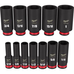 Milwaukee Shockwave 3/8 in. drive SAE 6 Point Square Deep Socket Set - Image 2