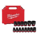 Milwaukee SHOCKWAVE 1/2 in. drive Metric 6 Point Impact Rated Shallow Socket Set