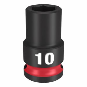 Milwaukee Shockwave 10 mm X 3/8 in. drive Metric/SAE 6 Point Standard Impact Socket