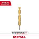 Milwaukee Shockwave 31/64 in. Titanium Red Helix Drill Bit Hex Shank