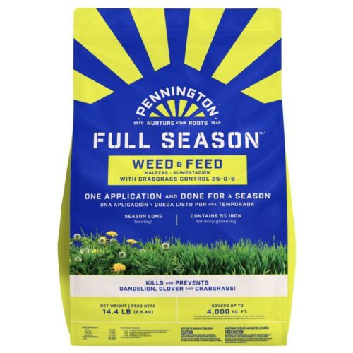Pennington Full Season Weed & Feed Lawn Fertilizer For Multiple Grass ...