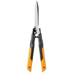 Fiskars PowerGear 1072206 Stainless Steel Straight Edge Hedge Shears