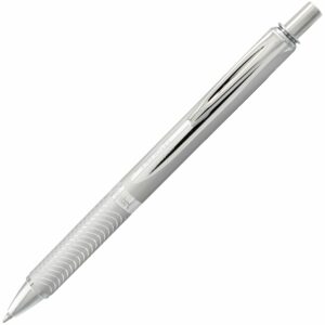 Pentel Energel Alloy Retractable Liquid Gel Pen, (0.7mm) Medium Line, Silver Barrel, Black Ink, 1 Pack (BL407BP) - Image 3