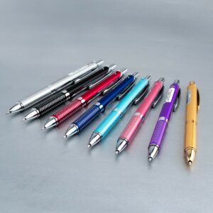 Pentel Energel Alloy Retractable Liquid Gel Pen, (0.7mm) Medium Line, Silver Barrel, Black Ink, 1 Pack (BL407BP) - Image 7
