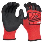 Milwaukee Impact Unisex Nitrile Dipped Gloves Black/Red XLarge