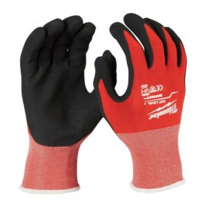 Milwaukee Cut Level 1 Nitrile Dipped Cut Resistant Gloves Red Large
