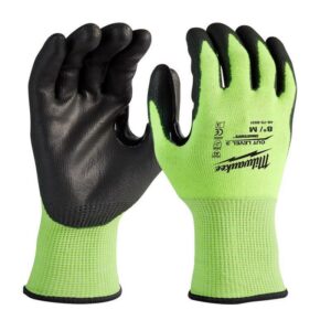 Milwaukee Men's Dipped Gloves Hi-Vis Yellow Medium