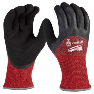Milwaukee Men's Outdoor Winter Dipped Gloves Black/Red Medium