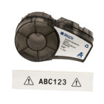 BRADY All Weather Permanent Adhesive Vinyl Label Tape with Ribbon for M21 Printers - 0.75", Black on White