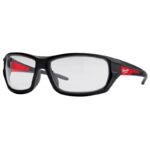 Milwaukee Anti-Fog Performance Safety Glasses Clear Lens Black/Red Frame