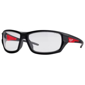 Milwaukee Anti-Fog Performance Safety Glasses Clear Lens Black/Red Frame