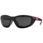 Milwaukee Anti-Fog Polarized Performance Safety Glasses with Gasket Tinted Lens Black/Red Frame