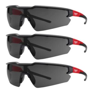 Milwaukee Anti-Fog Safety Glasses Tinted Lens Black/Red Frame