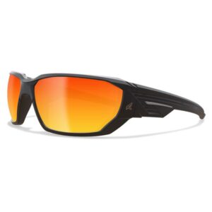 Edge Eyewear Dawson Anti-Fog Safety Glasses Red Mirror Lens Black Frame