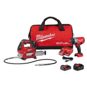 Milwaukee M18 FUEL 1/2 in. High Torque Impact Wrench and Grease Gun Kit (Battery & Charger)