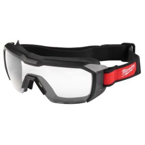 Milwaukee Tool Anti-Fog Impact and Splash Resistant Goggles Clear Lens Black Frame