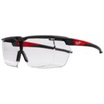 Milwaukee Tool Impact-Resistant Safety Glasses Clear Lens Black/Red Frame