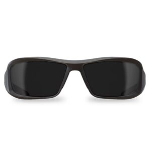 Edge Eyewear Brazeau Anti-Fog Wraparound Safety Glasses Smoke Lens Black Frame - Image 2