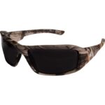 Edge Eyewear Brazeau Wraparound Safety Glasses Smoke Lens Camouflage Frame