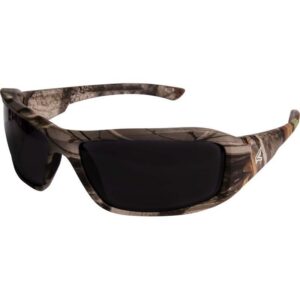 Edge Eyewear Brazeau Wraparound Safety Glasses Smoke Lens Camouflage Frame