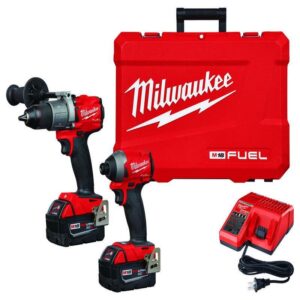 Milwaukee M18 FUEL Cordless Brushless 2 Tool Hammer Drill and Impact Driver Kit