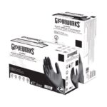 Ammex Gloveworks Nitrile Disposable Exam Gloves Medium Black Powder Free