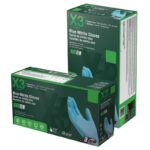 X3 Nitrile Disposable Gloves Large Blue Powder Free