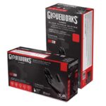 Gloveworks Nitrile Disposable Gloves Large Black Powder Free