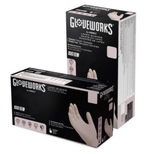 Gloveworks Latex Disposable Gloves X-Large Ivory Powder Free