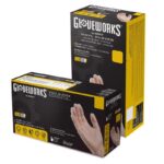 AMMEX Gloveworks Vinyl Disposable Gloves Large Clear Powder Free