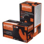 Gloveworks Nitrile Disposable Gloves Large Orange Powder Free