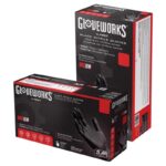 Gloveworks Nitrile Disposable Gloves Small Black Powder Free