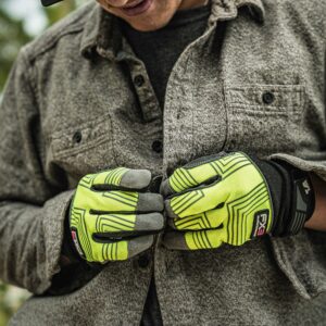 Wells Lamont FX3 Men's Indoor/Outdoor Hi-Viz Work Gloves Black/Yellow Medium - Image 3