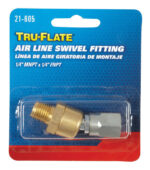 Tru-Flate Brass/Steel Air Line Swivel Fitting 1/4 in. Male TRFL21605