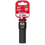Milwaukee Shockwave 9/16 in. X 1/2 in. drive SAE 6 Point Deep Impact Socket