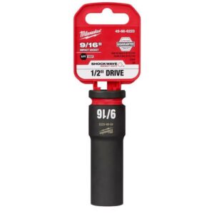 Milwaukee Shockwave 9/16 in. X 1/2 in. drive SAE 6 Point Deep Impact Socket