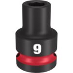 Milwaukee Shockwave 9 mm X 1/2 in. drive Metric/SAE 6 Point Standard Impact Socket