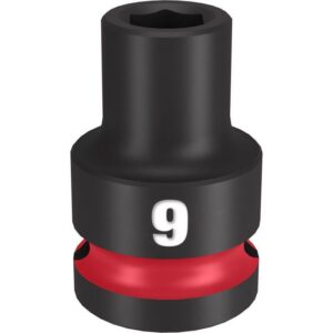 Milwaukee Shockwave 9 mm X 1/2 in. drive Metric/SAE 6 Point Standard Impact Socket
